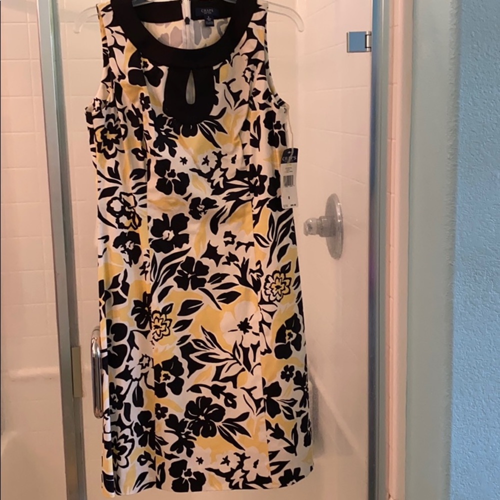 Aline dress size 8 yellow , black and white